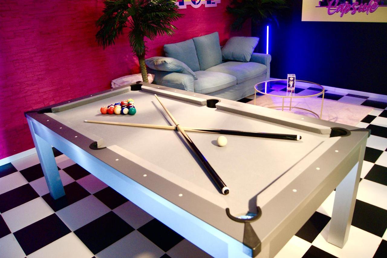 Capsule Miami Vice - Jacuzzi - Billard - Ecran Cinema & Netflix - Ping-Pong - Nintendo & Jeux- 列万 外观 照片